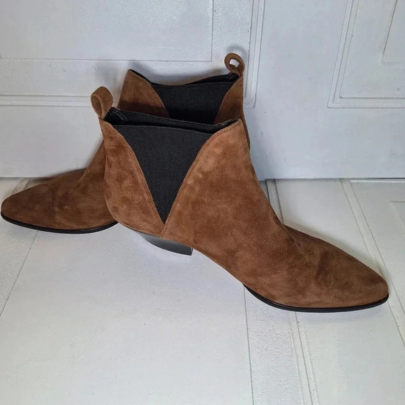 Diane Von Furstenburg Women's NADIE Brown Suede Chelsea Boots Size 9 - Picture 13 of 15